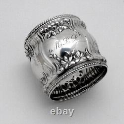 Floral Napkin Ring Alvin Sterling Silver Mono MLP