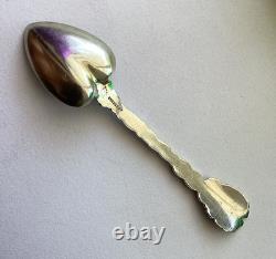 Forget me not ALVIN Silver Dematasse Spoon withHeart Shape Bowl Rare