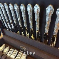 French Scroll Alvin Sterling Silver Flatware Set For 12 Service 61 Pieces NO BOX
