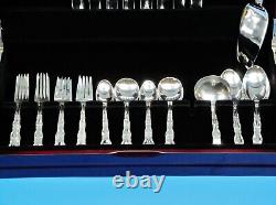 French Scroll By Alvin Sterling Silver Flatware Set For 8 Service 44 Pieces