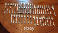 French Scroll by Alvin Sterling Silver Flatware 39 Pieces (C49)