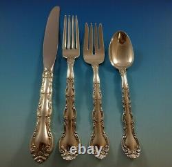 French Scroll by Alvin Sterling Silver Flatware Set For 12 Service 48 Pieces