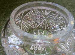 Gorgeous Vintage Cut Crystal Dresser Jar with Alvin Sterling Silver lid 4 5/8