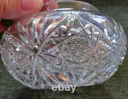 Gorgeous Vintage Cut Crystal Dresser Jar with Alvin Sterling Silver lid 4 5/8