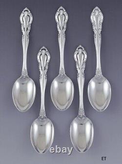 Great set 5 Alvin Sterling Silver Vivaldi Place Dessert Oval Soup Spoons