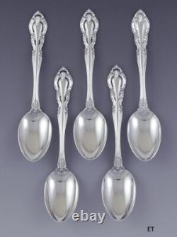 Great set 5 Alvin Sterling Silver Vivaldi Place Dessert Oval Soup Spoons