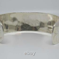 Haida Alvin Adkins Sterling Silver 925 Carved Wide Cuff Bracelet Eagle 7 inch