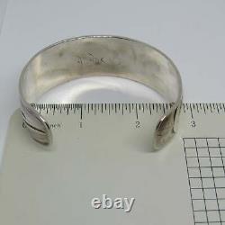 Haida Alvin Adkins Sterling Silver 925 Carved Wide Cuff Bracelet Eagle 7 inch