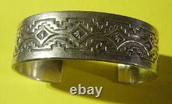 Heavy Vintage Alvin Toadacheene Sterling Silver Cuff Bracelet 6-3/4 Size