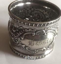 Huge Ornate Alvin Sterling Silver Napkin Ring Serviette Holder For Bessie