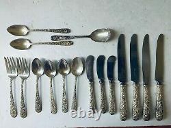 Kirk Repousse Sterling 26 Ounces Alvin Bridal 765 Gr No Monos 16 Pieces Vintage