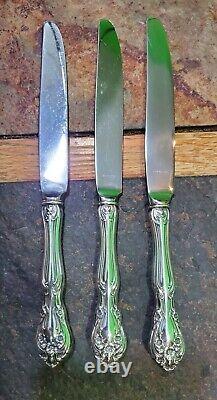 LOT OF 4 c1940 CHATEAU ROSE STERLING SILVER? HANDLED NEW FRENCH HOLLOW KNIVES