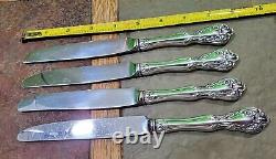 LOT OF 4 c1940 CHATEAU ROSE STERLING SILVER? HANDLED NEW FRENCH HOLLOW KNIVES