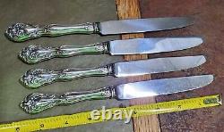 LOT OF 4 c1940 CHATEAU ROSE STERLING SILVER? HANDLED NEW FRENCH HOLLOW KNIVES