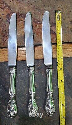 LOT OF 4 c1940 CHATEAU ROSE STERLING SILVER? HANDLED NEW FRENCH HOLLOW KNIVES