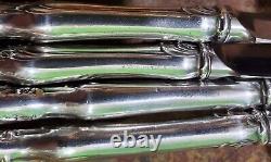 LOT OF 4 c1940 CHATEAU ROSE STERLING SILVER? HANDLED NEW FRENCH HOLLOW KNIVES