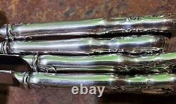 LOT OF 4 c1940 CHATEAU ROSE STERLING SILVER? HANDLED NEW FRENCH HOLLOW KNIVES