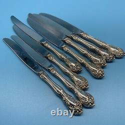 (LOT OF 8) Chateau Rose by Alvin Sterling Hollow Handle Dinner Knives 8-7/8