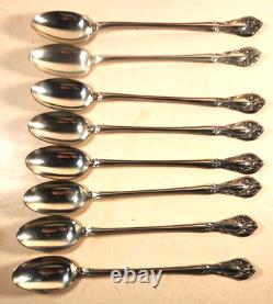 LOT of 8 ALVIN CHATEAU ROSE STERLING SILVER ICED TEA SPOONS APPROX 225 GRAMS