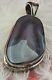 Large Native American Sterling Silver Pendant With Stone Alvin Joe Read