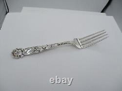 Large sterling Alvin Bridal Rose large dinner fork 7 1/2 MINT and no mono