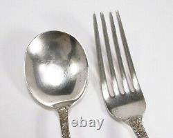 Lot 3 Vintage 1932 Alvin Bridal Bouquet Sterling Silver Knife Fork & Soup Spoon