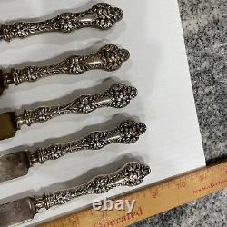 Lot Of 12 Old Orange Blossom by Alvin Sterling Silver Knives Hard To Find Set