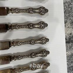 Lot Of 12 Old Orange Blossom by Alvin Sterling Silver Knives Hard To Find Set