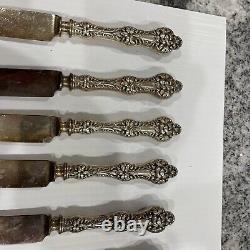 Lot Of 12 Old Orange Blossom by Alvin Sterling Silver Knives Hard To Find Set