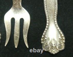 Lot Of 7 Antique Alvin Sterling Silver Raleigh Cocktail Seafood Forks 5 3/8