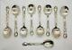 Lot Of 9 Sterling French Scroll Pattern Round Soup Spoons By Alvin (1953)