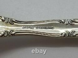Lot of 9 Sterling French Scroll Pattern Round Soup Spoons By Alvin (1953)