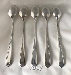 MARYLAND by Alvin Sterling Silver Iced Tea Spoons 7 7/8 Set of 5 Spoons No Mono