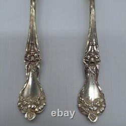 Majestic by Alvin Sterling Silver Daffodils Pattern Rare 7 Oval Soup Spoons 2