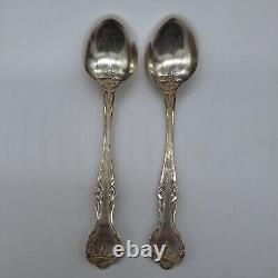 Majestic by Alvin Sterling Silver Daffodils Pattern Rare 7 Oval Soup Spoons 2