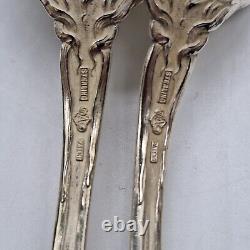 Majestic by Alvin Sterling Silver Daffodils Pattern Rare 7 Oval Soup Spoons 2