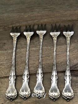 Majestic by Alvin Sterling Silver set of 5 Cocktail Forks 5 3/8