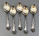 Majestic By Alvin Sterling Silver Set Of 5 Demitasse Spoons 4 1/8
