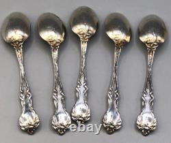 Majestic by Alvin Sterling Silver set of 5 Demitasse Spoons 4 1/8