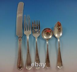 Maryland Hand Hammered by Alvin Sterling Silver Flatware Set Service 47 Pieces