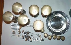 Mixed Sterling Silver Flatware Pieces, Bowl, Goblets, Scrap, Etc. 53.7 Oz. 925