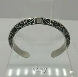 Modern Native American Alvin Todacheene Navajo Sterling Silver Bracelet