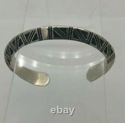 Modern Native American Alvin Todacheene Navajo Sterling Silver Bracelet