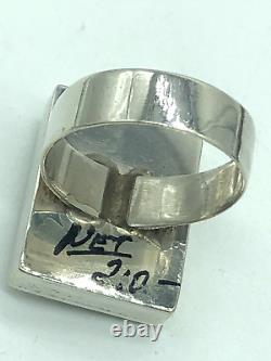 Native American Alvin & Lula Begay Navajo Sterling Silver Turquoise Ring S 10.2