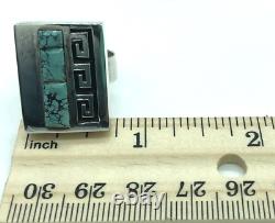 Native American Alvin & Lula Begay Navajo Sterling Silver Turquoise Ring S 10.2
