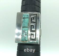 Native American Alvin & Lula Begay Navajo Sterling Silver Turquoise Ring S 10.2