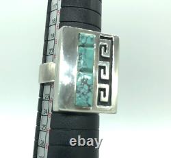 Native American Alvin & Lula Begay Navajo Sterling Silver Turquoise Ring S 10.2
