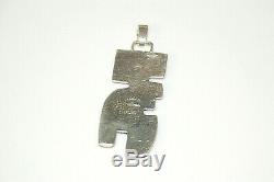 Navajo ALVIN YELLOWHORSE LARGE Sterling Silver & Multi-stone Pendant NICE