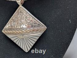 Navajo Alvin Monte 14k & Sterling Silver Storyteller Pendant Choker 925 Necklace