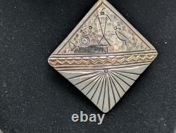 Navajo Alvin Monte 14k & Sterling Silver Storyteller Pendant Choker 925 Necklace